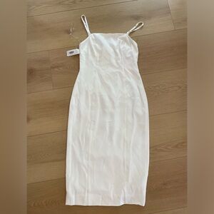 Fame and Partners white midi dress